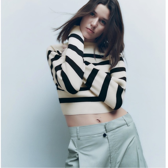 NWT Zara striped crop knit sweater - Picture 5 of 7